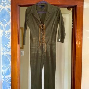 JLo’s jumpsuit, army green.